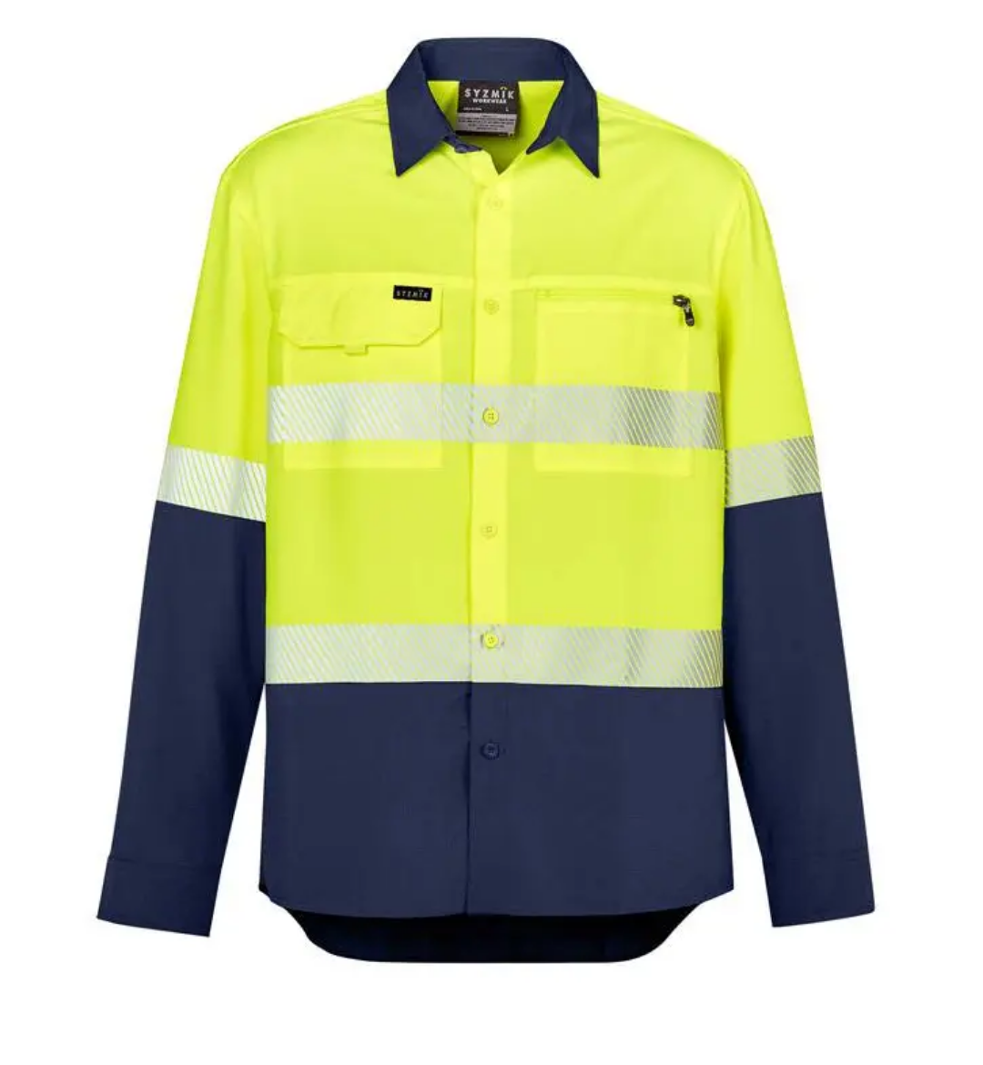Picture of Syzmik, Mens Hi Vis Outdoor Segmented Tape L/S Shirt